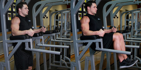 Подъём ног с упором на локти
