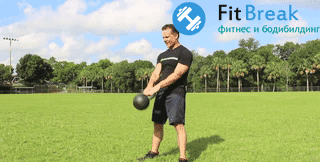 Упражнения с гирей Махи с гирей